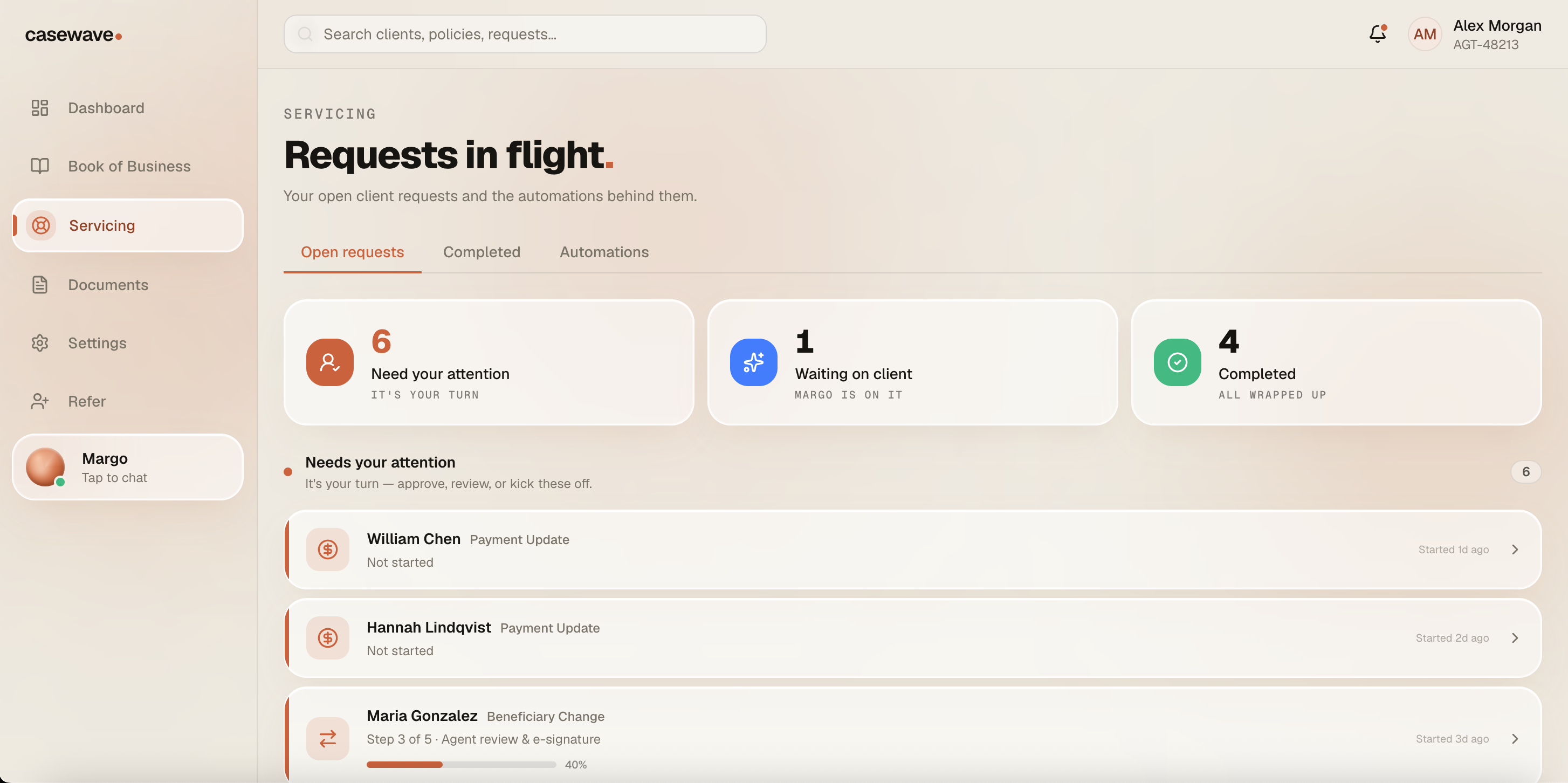 Casewave requests in flight